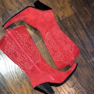 Red Steve Madden Cowboy Boots